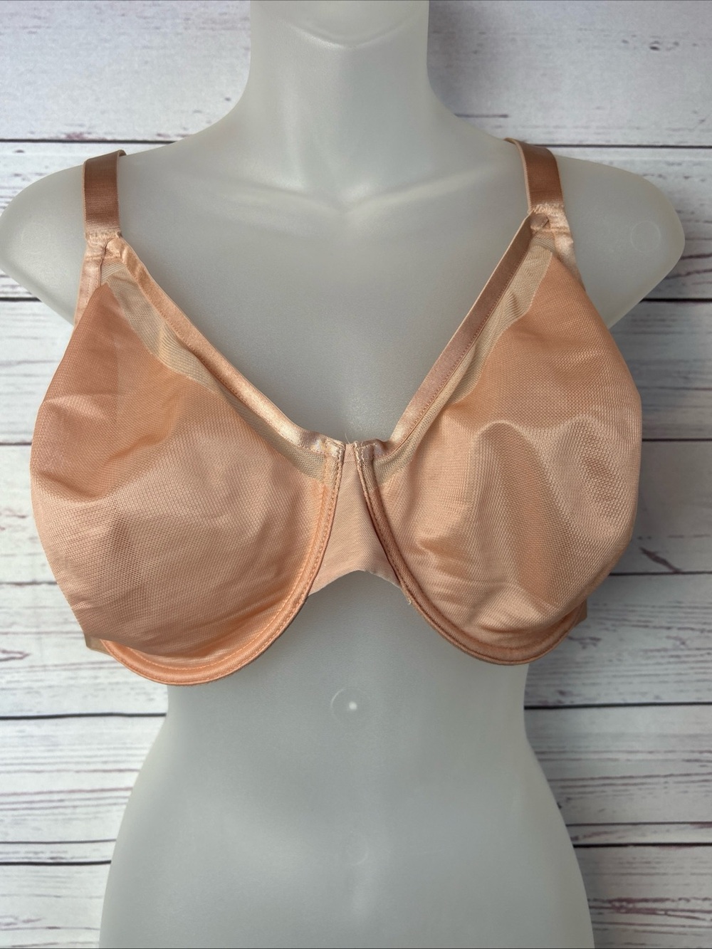 Soma Unbelievable Lift Perfect Coverage Bra Beige Sheer Sz 38G Convertible Strap